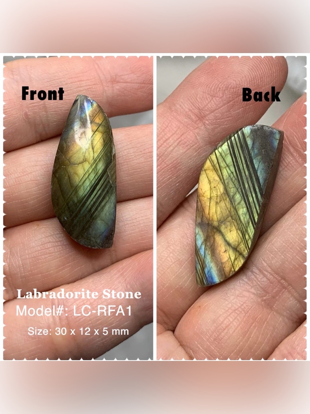 Natural Labradorite Marquise Cabochon 30x12mm Tiger Stripes Flash Loose Gemstone